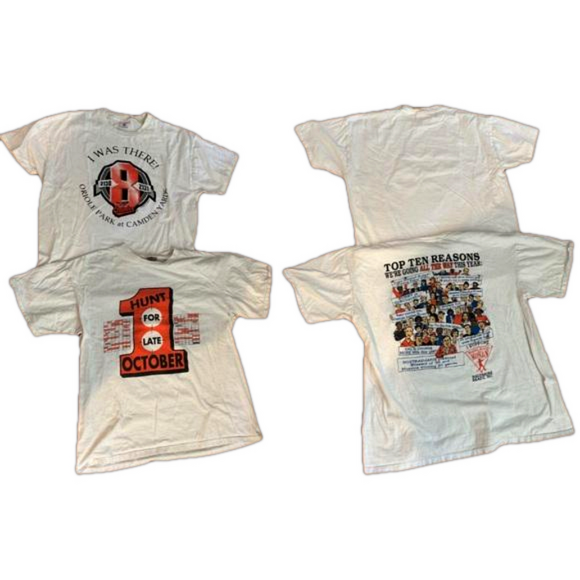 MLB Other - 95 - 96 2 BALTIMORE ORIOE'S TEAM T-SHIRTS SINGLE STITCH 1 CELEBRITIES VINTAGE XL